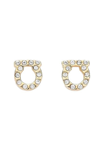 Gancini stud earrings gold - SALVATORE FERRAGAMO - BALAAN 1