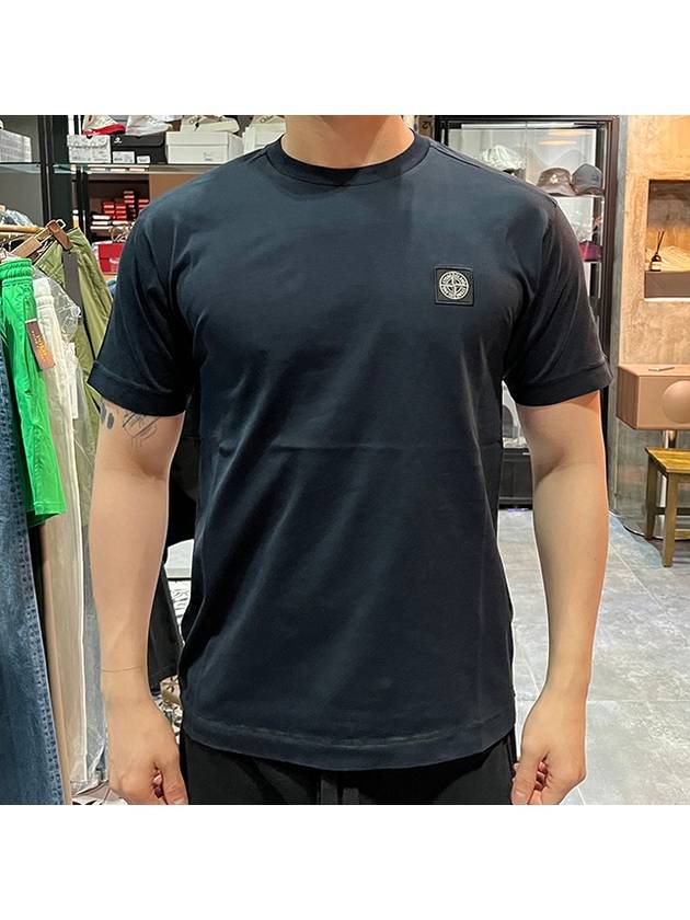 Logo Patch Short Sleeve T-Shirt Black - STONE ISLAND - BALAAN 3