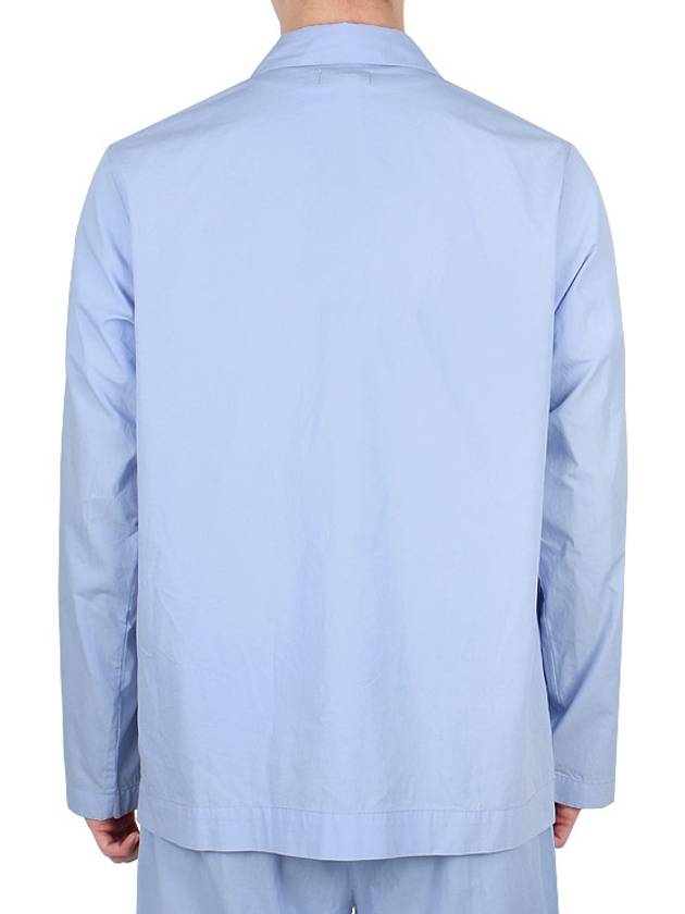 Poplin Long Sleeve Shirt Blue - TEKLA - 5