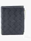 Intrecciato Zipper Small Half Wallet Black - BOTTEGA VENETA - BALAAN 2