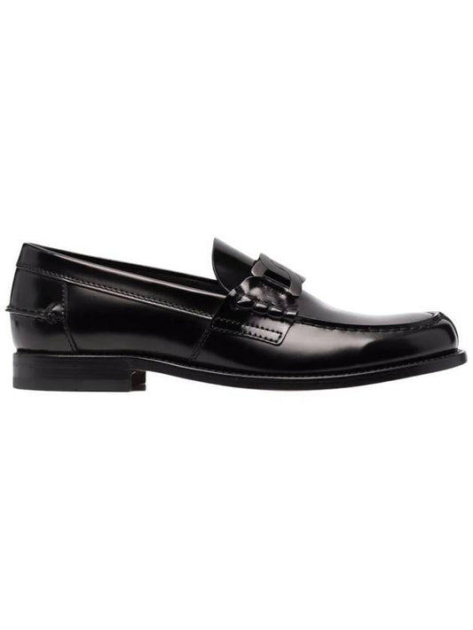 Men's Leather Metal Chain Loafers Black - TOD'S - BALAAN 1