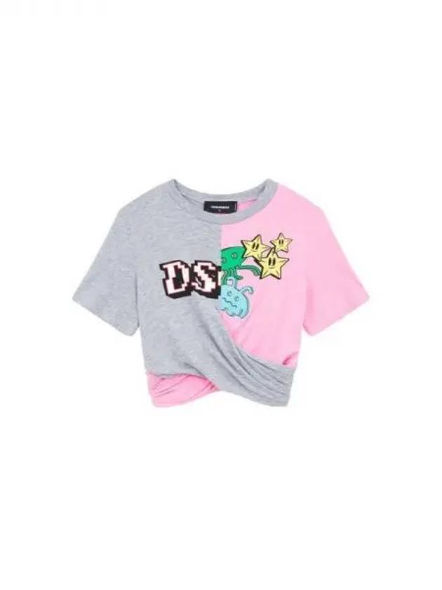 Women's Criss Cross Crop T-Shirt Multi 270040 - DSQUARED2 - BALAAN 1