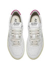 Women's Medalist Leather Low Top Sneakers White Pink Tab - AUTRY - BALAAN 6