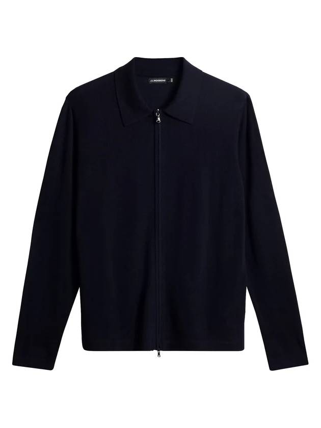 Men's Kaleb Zipper Merino Cardigan Navy - J.LINDEBERG - BALAAN 2