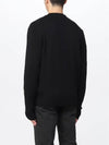 Heart Logo Merino Wool Cardigan Black - AMI - BALAAN 4