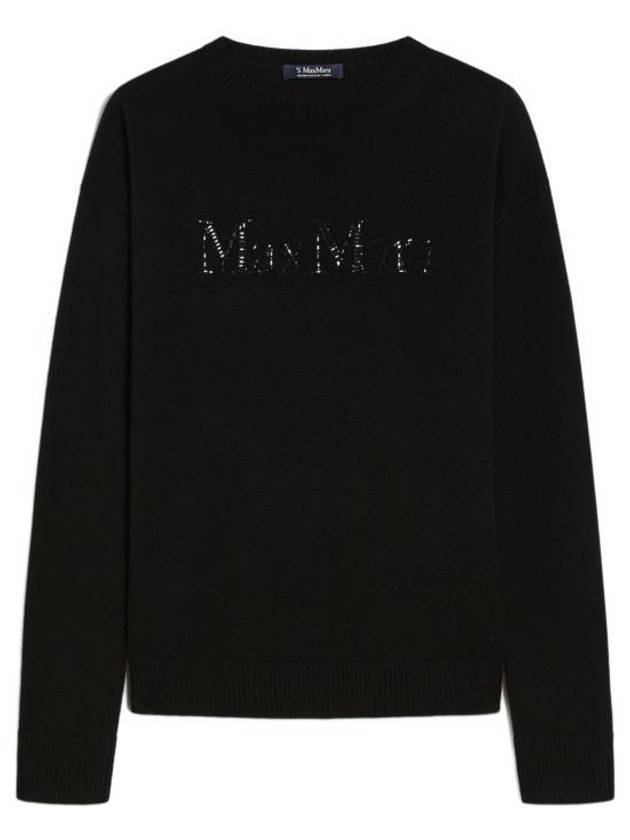 Kassel Logo Wool Cashmere Knit Top Black - S MAX MARA - BALAAN 1