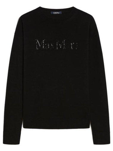 Kassel Logo Wool Cashmere Knit Top Black - S MAX MARA - BALAAN 1