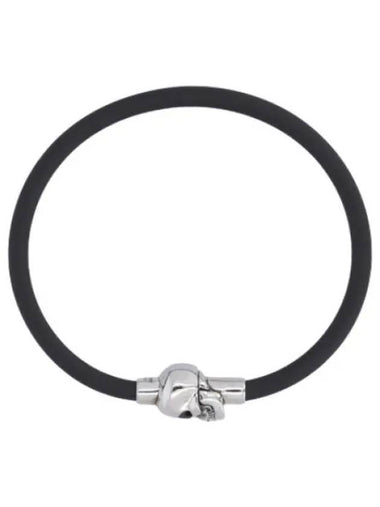 Rubber Cord Skull Bracelet Black - ALEXANDER MCQUEEN - BALAAN 1