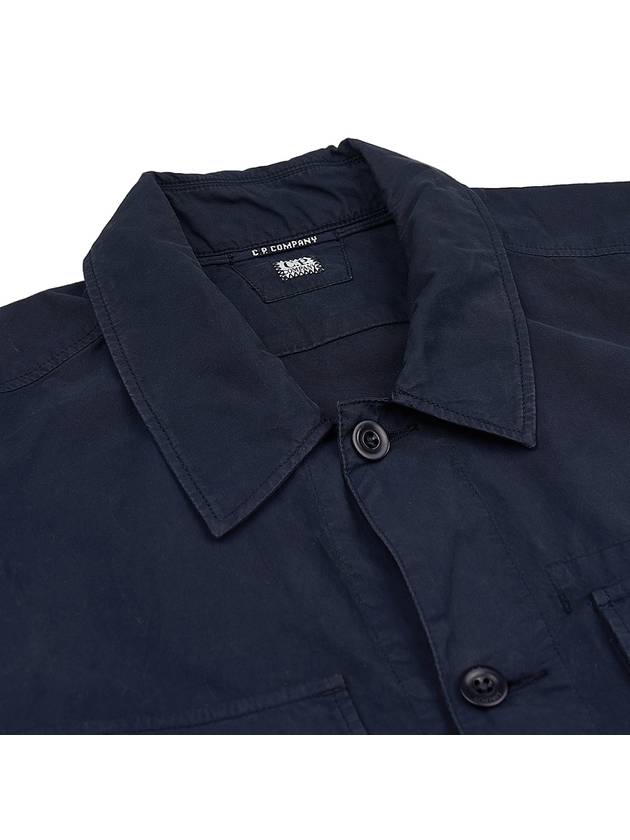 Logo Patch Cotton Long Sleeve Shirt Navy - CP COMPANY - BALAAN 8