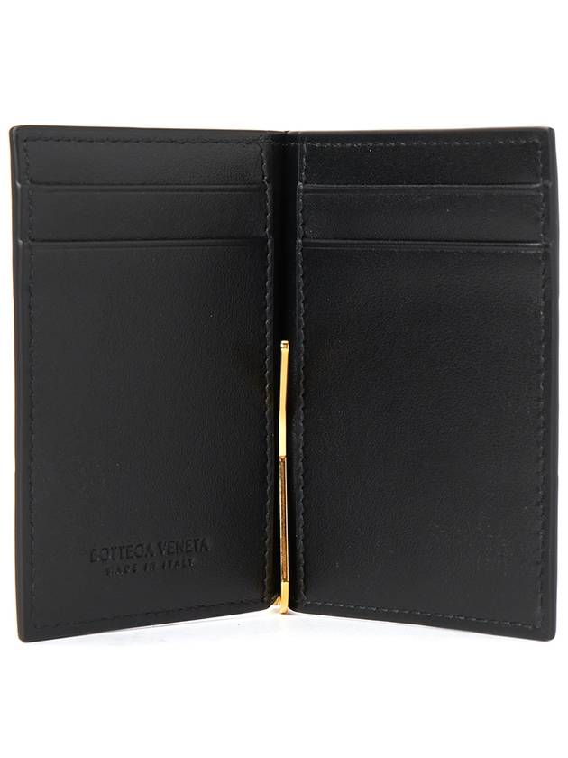 Cassette Leather Money Clip Black - BOTTEGA VENETA - BALAAN 5