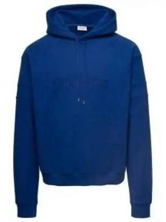 Embroidered Logo Hoodie Blue - SAINT LAURENT - BALAAN 2