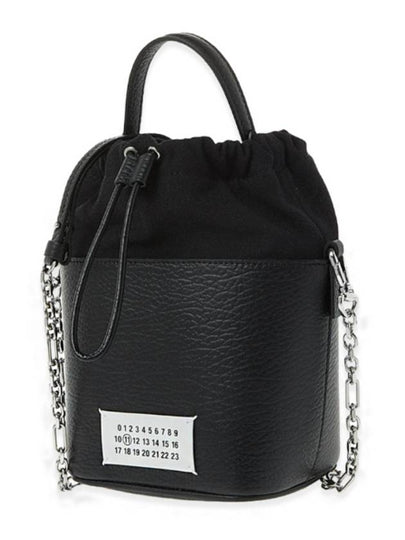 5AC Number Logo Texture Leather Bucket Bag Black - MAISON MARGIELA - BALAAN 2