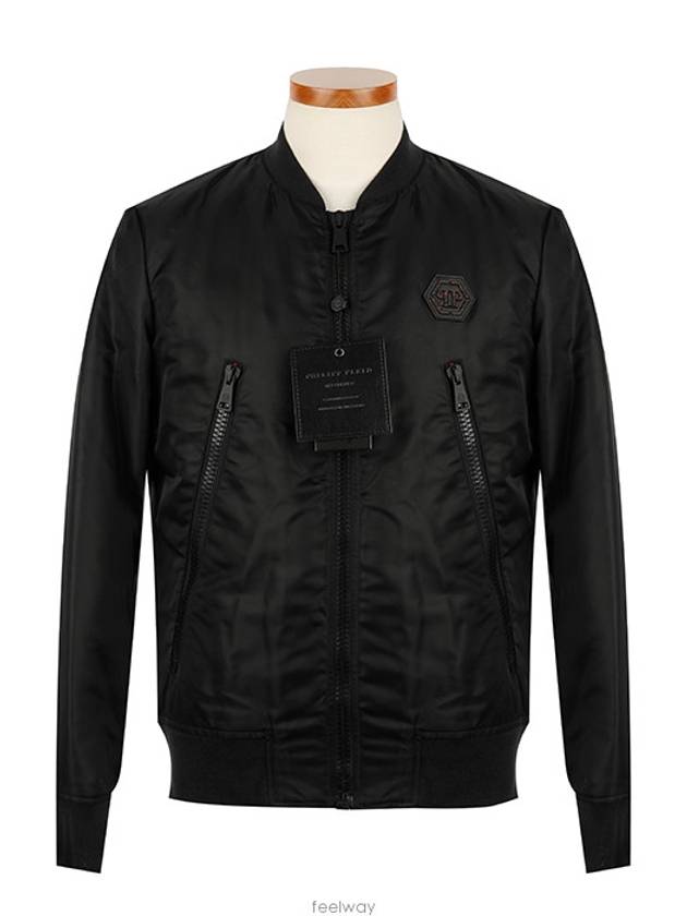 ISTITUTIONAL Nylon Bomber Jacket Black - PHILIPP PLEIN - BALAAN 3