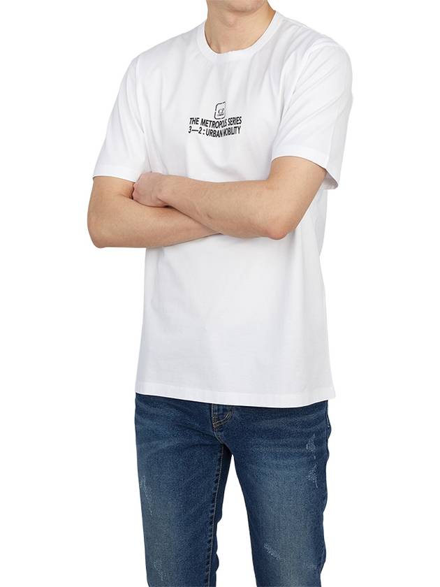 Men's Metropolis Logo Graphic Short Sleeve T-Shirt White - CP COMPANY - BALAAN 6