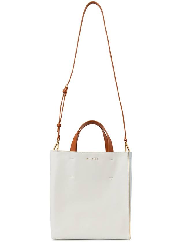 MUSEO Soft Shoulder Tote Bag White Orange - MARNI - BALAAN 8