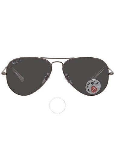 Ray Ban Aviator Metal II Polarized Black Aviator Unisex Sunglasses RB3689 004/48 58 - RAY-BAN - BALAAN 1