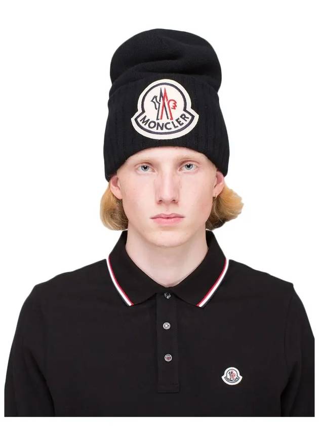 11th Anniversary Tricot Big Logo Patch Beanie 99262 00 A9186 999 - MONCLER - BALAAN 4