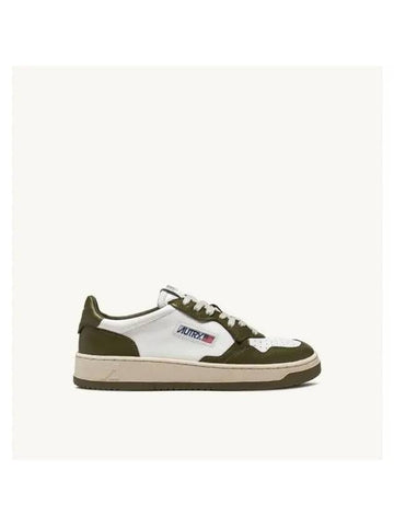 Men's Medalist Low Leather Sneakers Olive - AUTRY - BALAAN 1