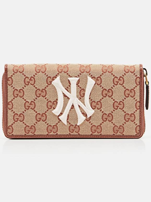 Women's GG Canvas New York Yankees Patch Long Wallet Brown - GUCCI - BALAAN 1