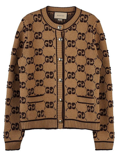 GG Boucle Jacquard Cardigan Camel - GUCCI - BALAAN 2