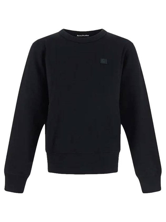 Women's Face Patch Sweatshirt Black - ACNE STUDIOS - BALAAN.