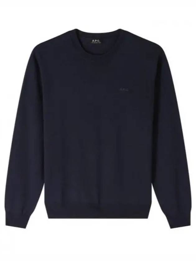 Embroidery Logo Wool Knit Top Navy - A.P.C. - BALAAN 2