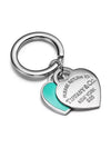 Double Heart Tag Key Holder Blue Silver - TIFFANY & CO. - BALAAN.