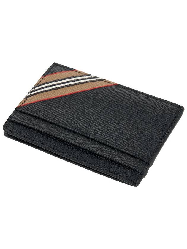 Icon Stripe Grainy Leather Card Wallet Black - BURBERRY - BALAAN 5