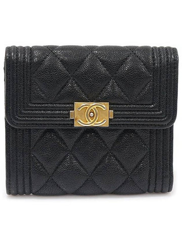 A80734 Black Caviar Gold Boy Bicycle Wallet No 26 - CHANEL - BALAAN 1