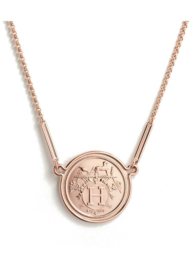 Ex Libris Pendant Necklace Rose Gold - HERMES - BALAAN 2