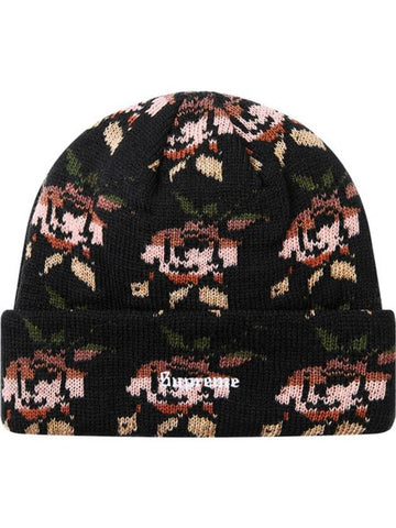 18FW Rose Jacquard Beanie Black - SUPREME - BALAAN 1