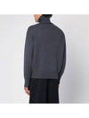 Big Heart Logo Wool Knit Turtleneck Grey - AMI - BALAAN 9