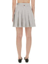 Women's Mini Drop Back Seersucker Pleated Skirt Grey - THOM BROWNE - BALAAN 5