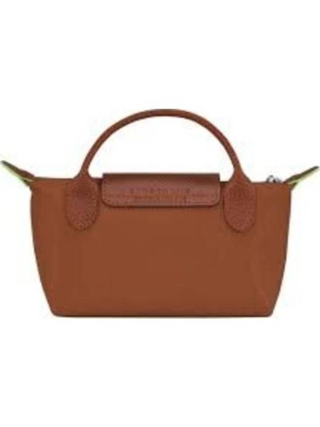 Le Pliage Green Handle Pouch Bag Brown Cognac - LONGCHAMP - BALAAN 1