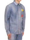 Astro Embroidered Patch Denim Long Sleeve Shirt Light Blue - DIOR - BALAAN 5