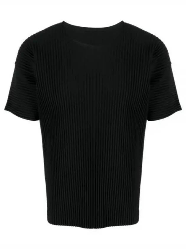 Pleated Fabric Short Sleeve T-Shirt Black - ISSEY MIYAKE - BALAAN 2