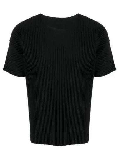 Pleated Fabric Short Sleeve T-Shirt Black - ISSEY MIYAKE - BALAAN 2