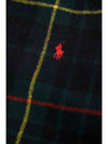 Pony Embroidered Logo Tartan Check Wool Zip-up Jacket Navy - POLO RALPH LAUREN - BALAAN 5