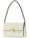 Rockstud Detail Leather Shoulder Bag White - VALENTINO - BALAAN 3