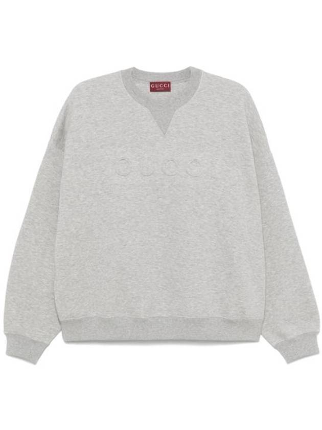 Cotton Jersey Embossed Sweatshirt Gray - GUCCI - BALAAN 1