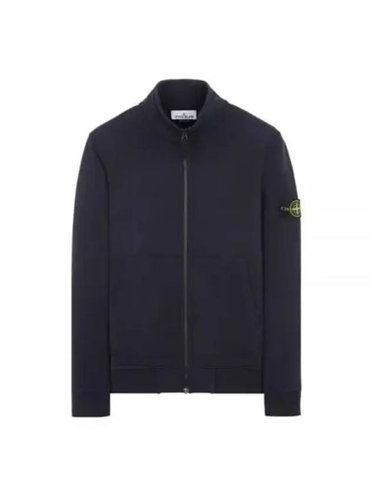 Wappen Patch Cotton Fleece Zip-up Jacket Navy - STONE ISLAND - BALAAN 1