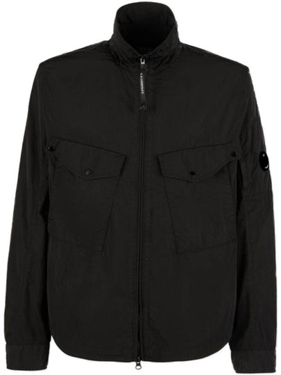 Chrome R Lens Wappen Overshirt Zip-Up Jacket Black - CP COMPANY - BALAAN 2