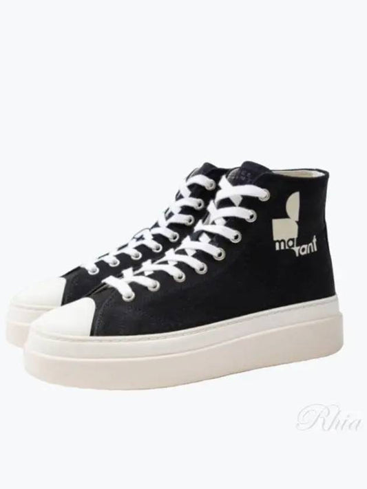 Austen Logo High Top Sneaker Black - ISABEL MARANT - BALAAN 2