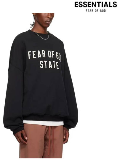 Fear of God Essential Logo Crew Neck Fleece Sweatshirt Men s Shirt Black - FEAR OF GOD ESSENTIALS - BALAAN 2