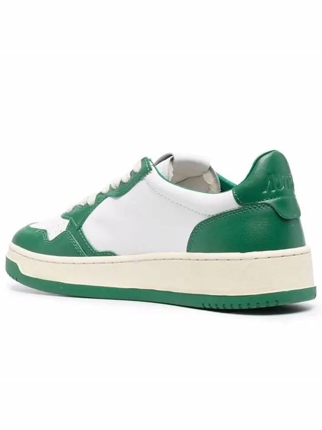 Men's Medalist Leather Low Top Sneakers Green - AUTRY - BALAAN 5