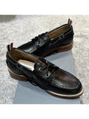 Men's Vitello Calf Leather Boat Shoes Black - THOM BROWNE - BALAAN 5