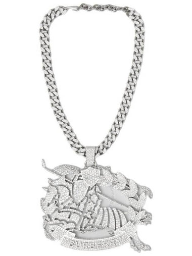 Burberry EKD Palladium Plated Crystal Necklace - BURBERRY - BALAAN 1