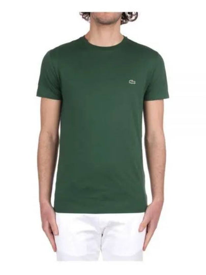 Crew Neck Pima Cotton Jersey Short Sleeve T-Shirt Green - LACOSTE - BALAAN 2