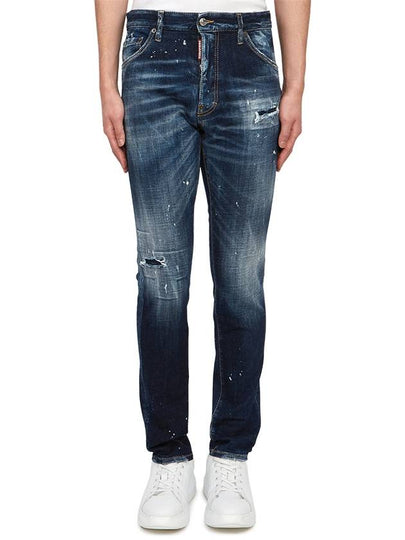 Logo Patch Denim Straight Jeans Dark Blue - DSQUARED2 - BALAAN 2