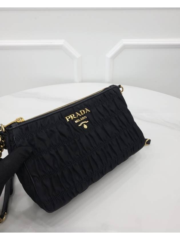 Nylon Goffret Black Chain Shoulder Bag 1BH152 - PRADA - BALAAN 3